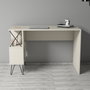 Hanah Home Mesa de Estudio con Estantes Crema y Negro